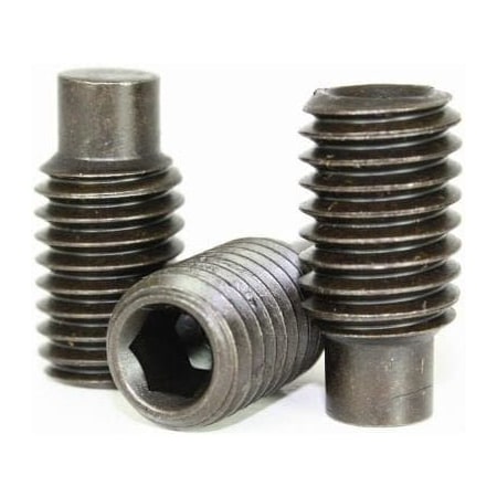 Socket Set Screws, Full Dog Point, 10-24 X 1/2, Alloy Steel, Black Oxide, Hex Socket , 100PK